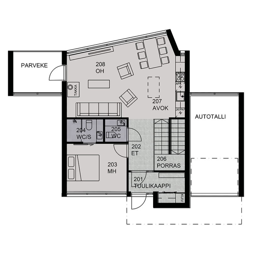 Villa Royal Ruka huoneiston 2. kerros